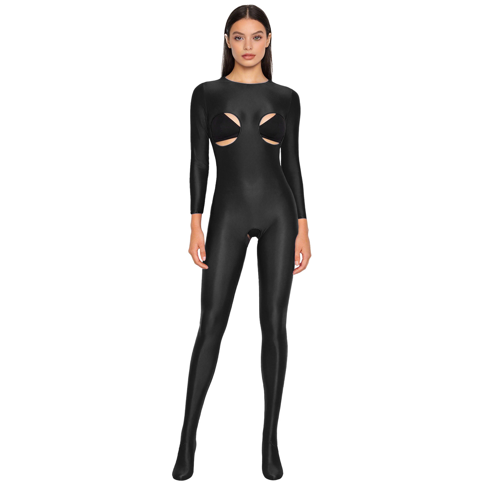 Xl Summer Clothing - Combinaison unitard femme brillante extensible à