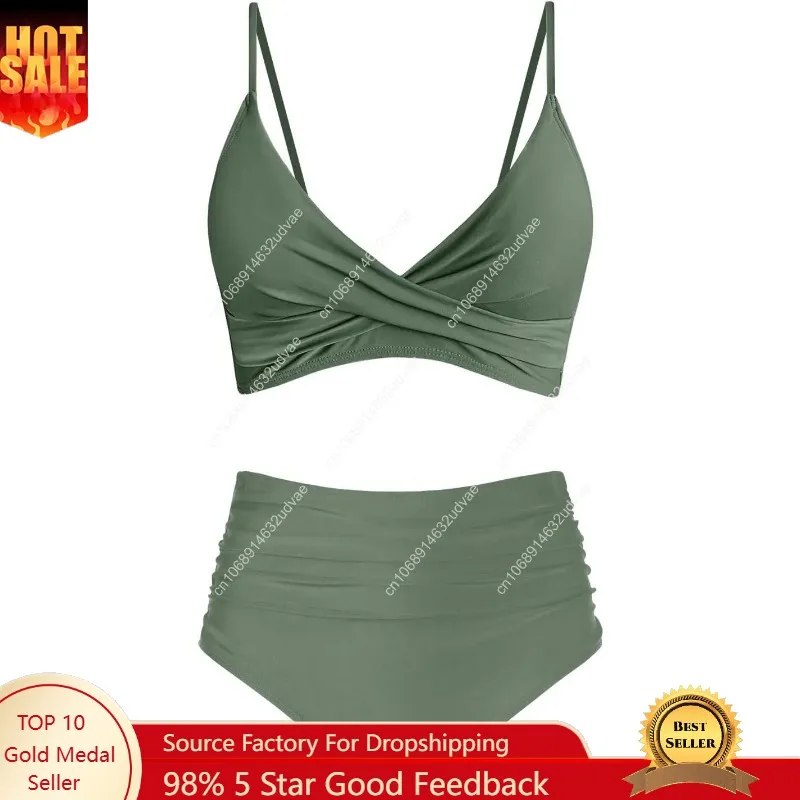 Bikini Set Push Up - Ensemble bikini taille haute pour femme,
