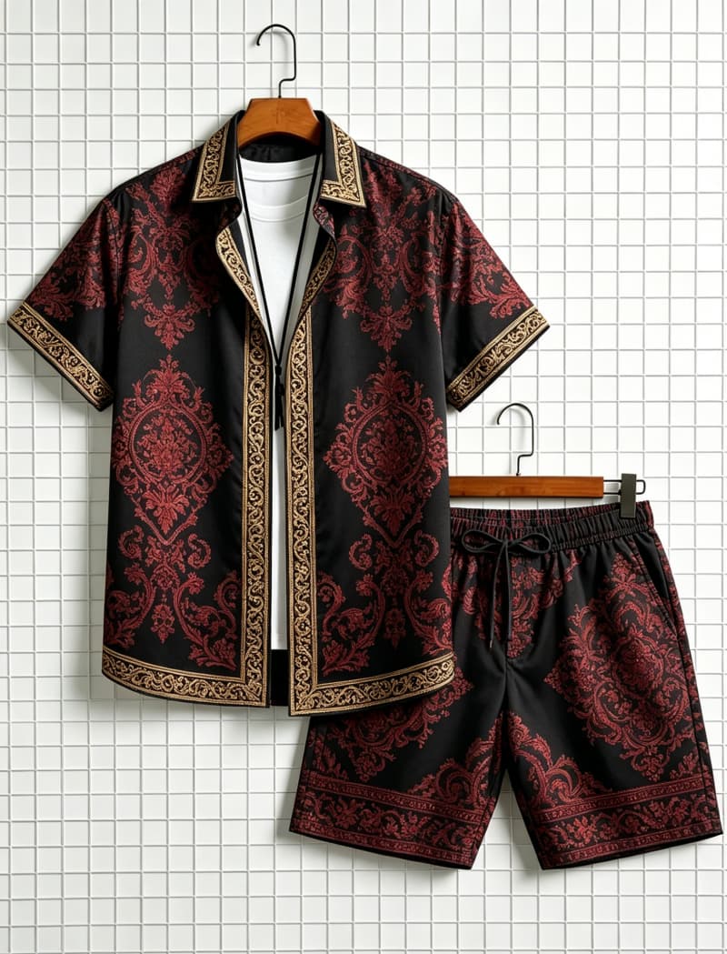 Summer Clothing Trends - Ensemble chemise et short pour homme,