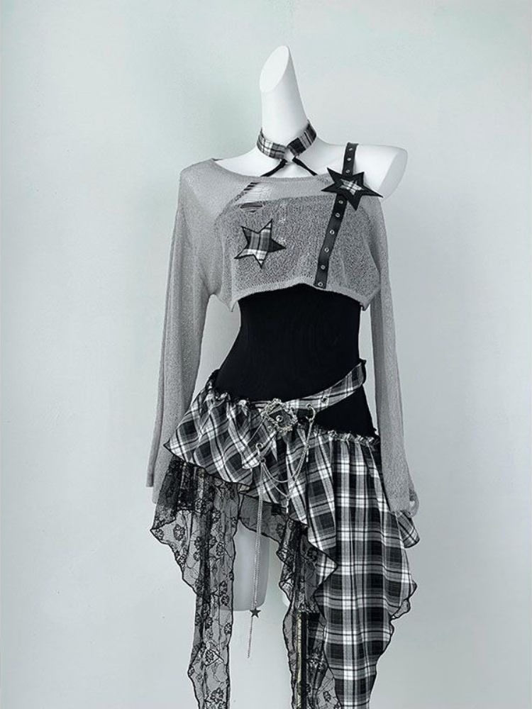 Summer Alt Clothing - Ensemble irrégulier Y2K pour fille épicée,