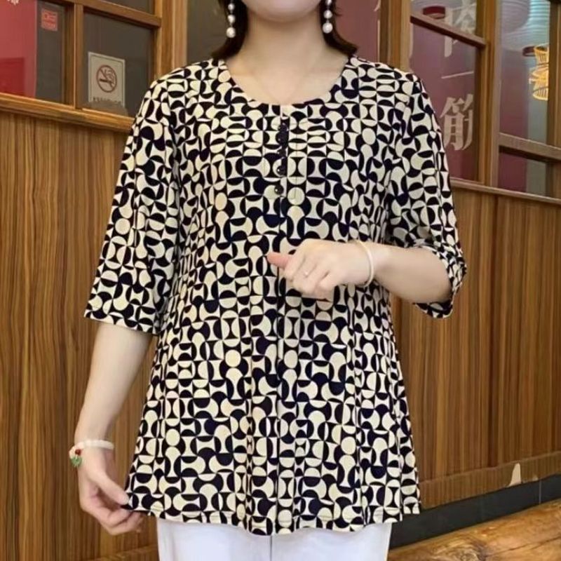 Summer Clothing For 60 Year Old Woman - T-shirt imprimé vintage pour femmes, décontracté,