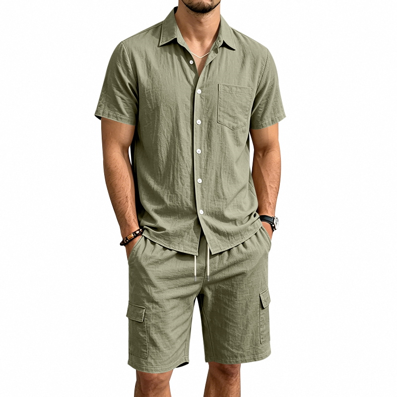 Summer Clothing Sets - Ensemble deux pièces en lin américain