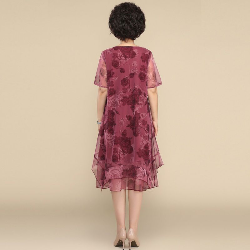 Robe mi-longue à col rond et m - Summer Clothing For 60 Year Old Woman avis et prix