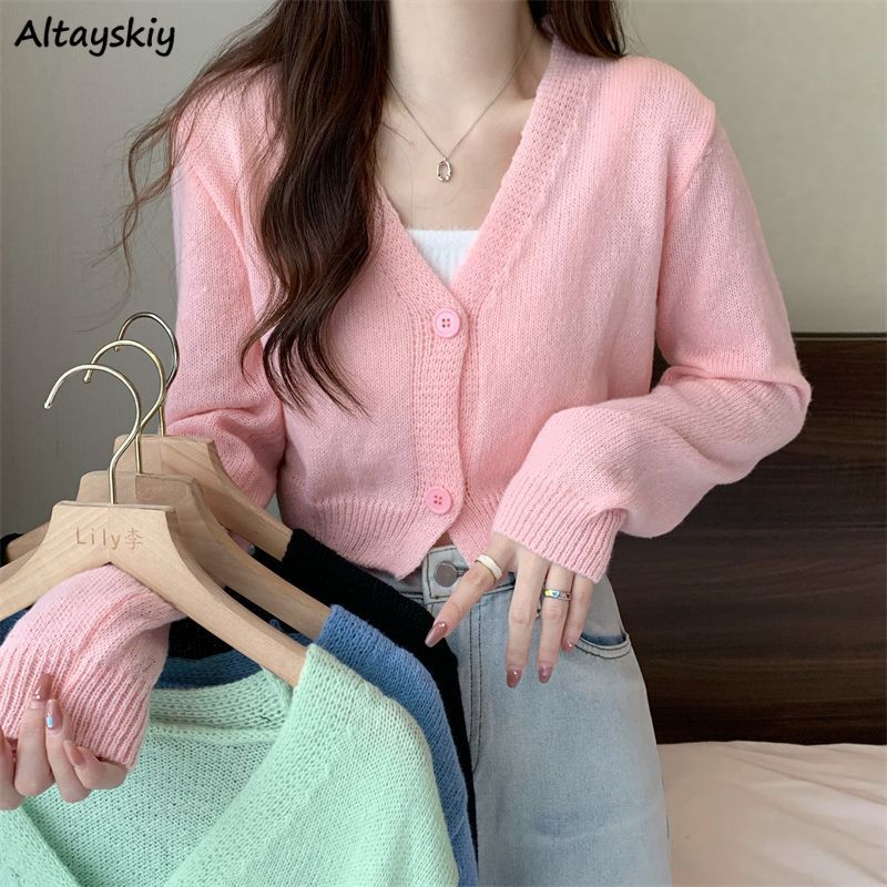 Cardigan court à col en V pour - Summer Clothing Aesthetic avis et prix