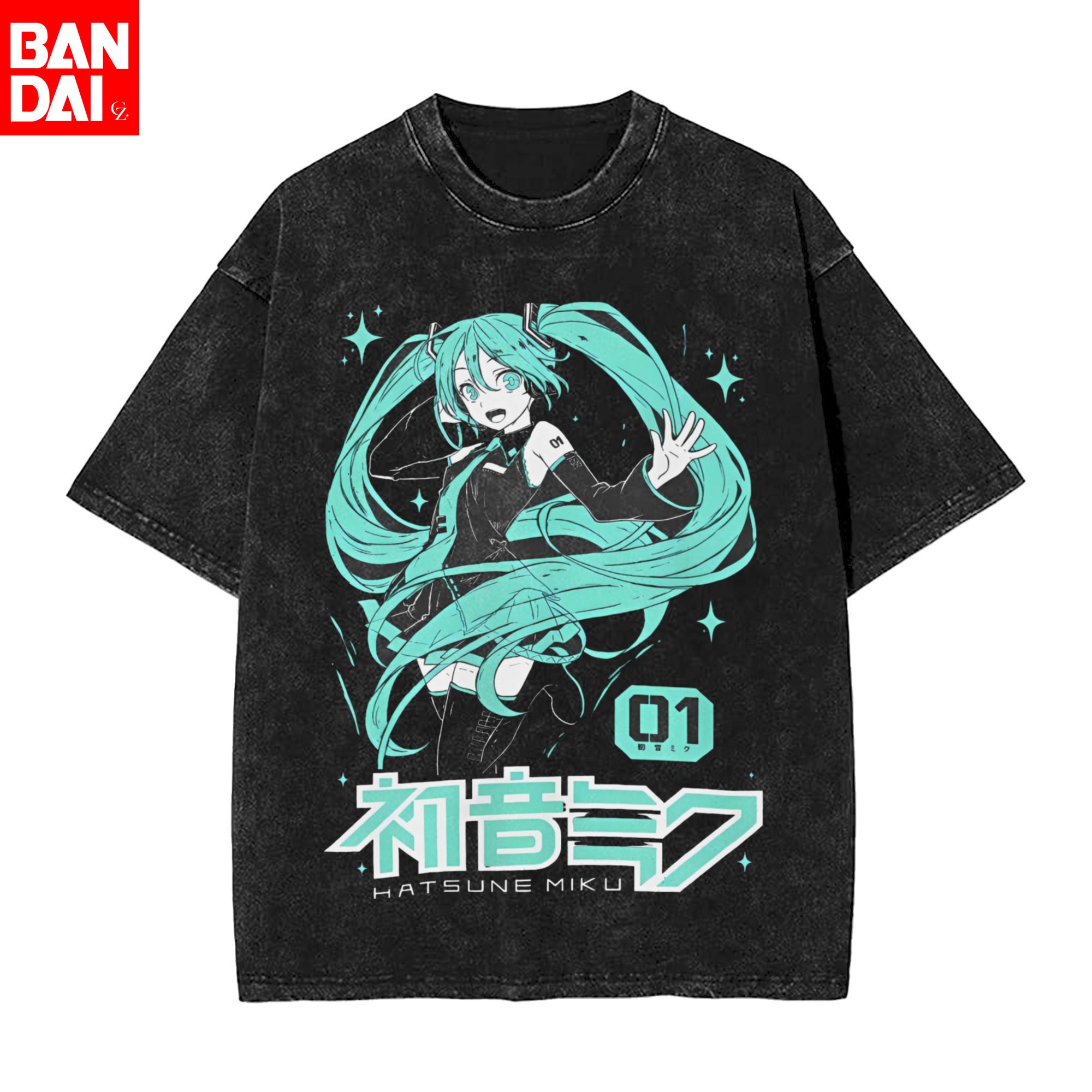 T-shirt vintage délavé Hatsune - Vintage Summer Clothing Men avis et prix
