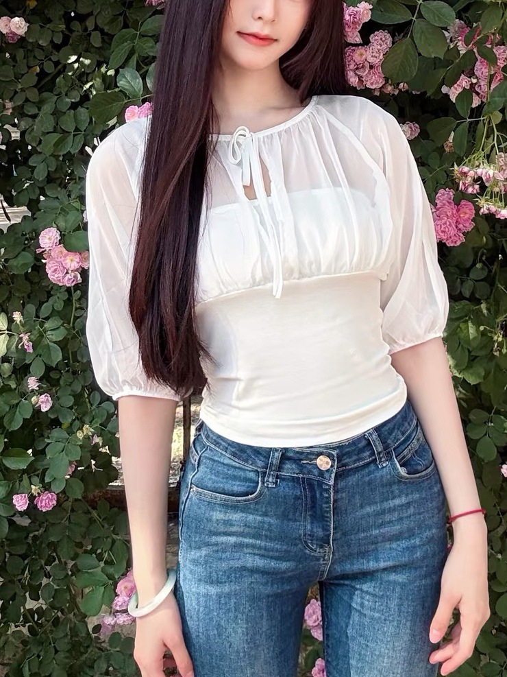 Haut à empiècements en soie de - Summer Clothing Usa avis et prix