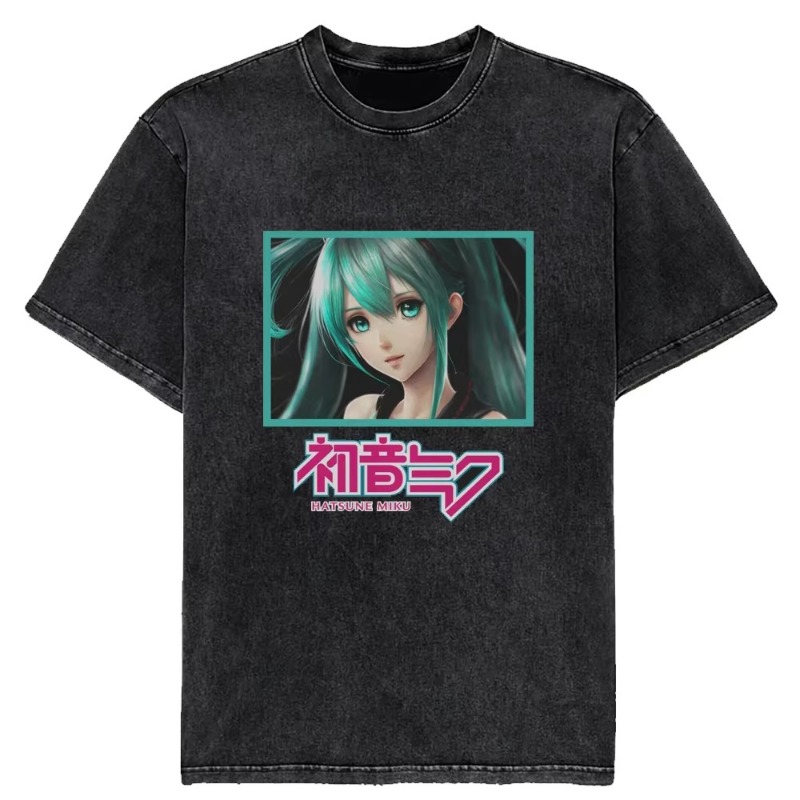 T-shirt vintage délavé Hatsune - Vintage Summer Clothing Men avis et prix