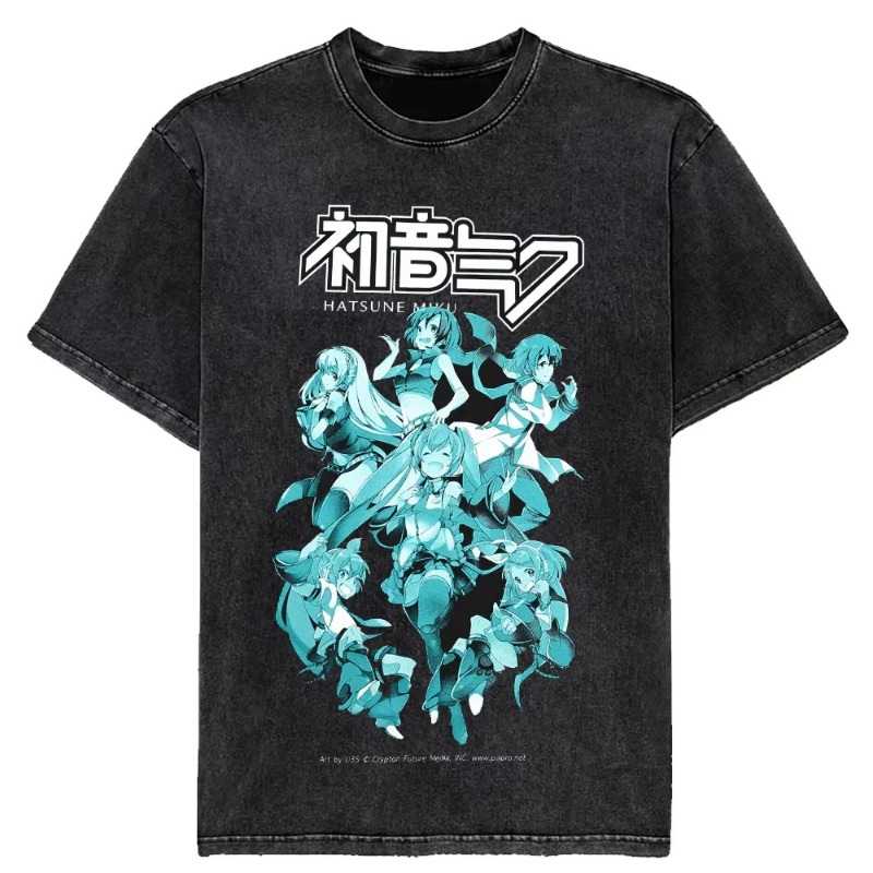 T-shirt vintage délavé Hatsune - Vintage Summer Clothing Men avis et prix