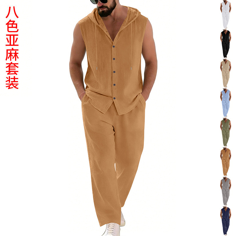 Costume décontracté en lin pou - Summer Clothing Sets avis et prix