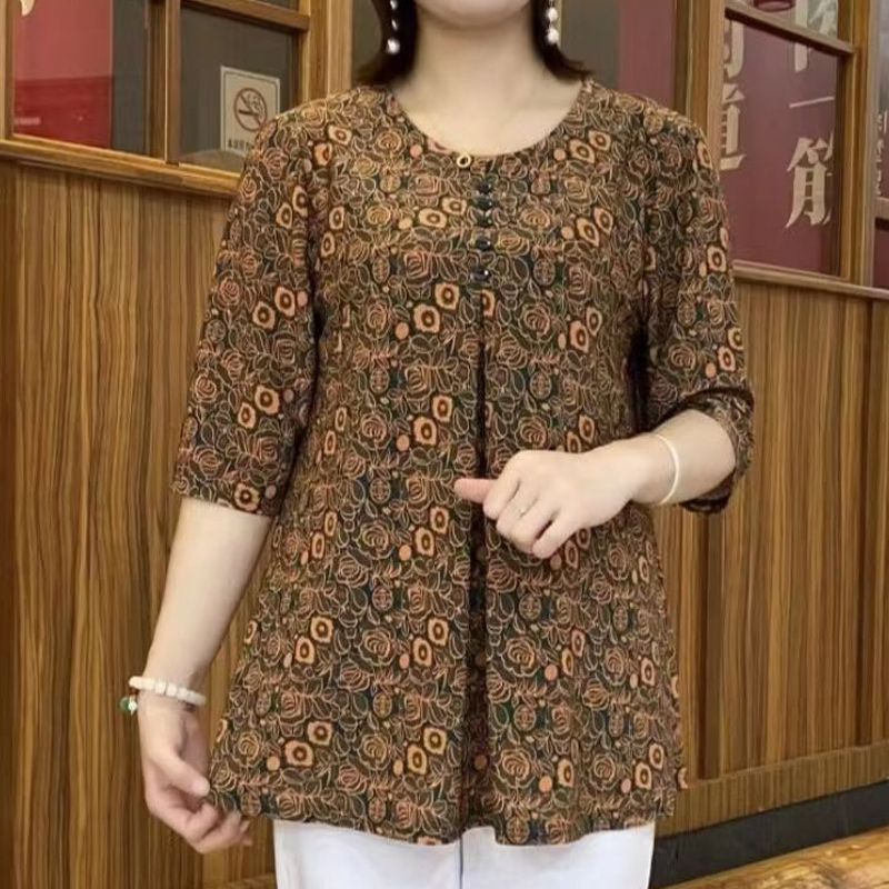 T-shirt imprimé vintage pour f - Summer Clothing For 60 Year Old Woman avis et prix