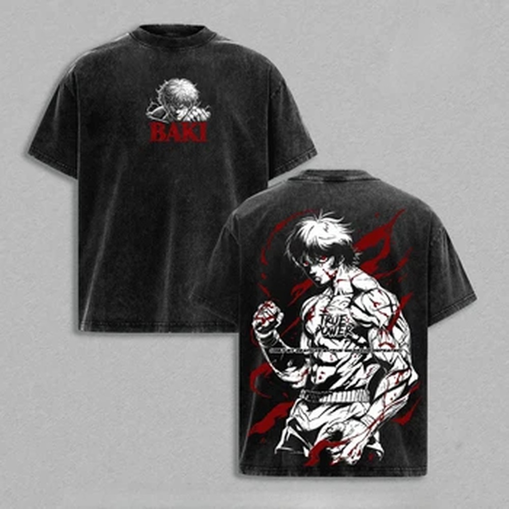 T-shirt Anime Japonais Baki Go - Vintage Summer Clothing Men avis et prix