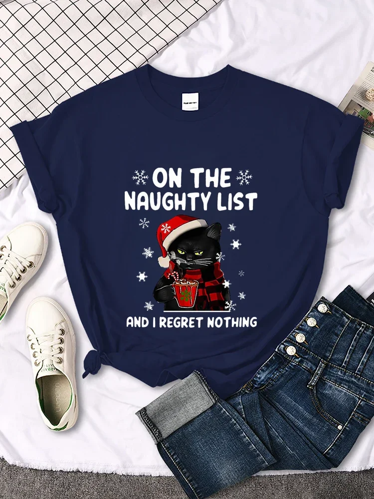Noël femme T-Shirts SANTA chat - Summer Clothing List avis et prix